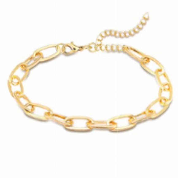 2pc Gold Plated Paper Clip & Beaded Bracelet Set - Picture 2 of 4